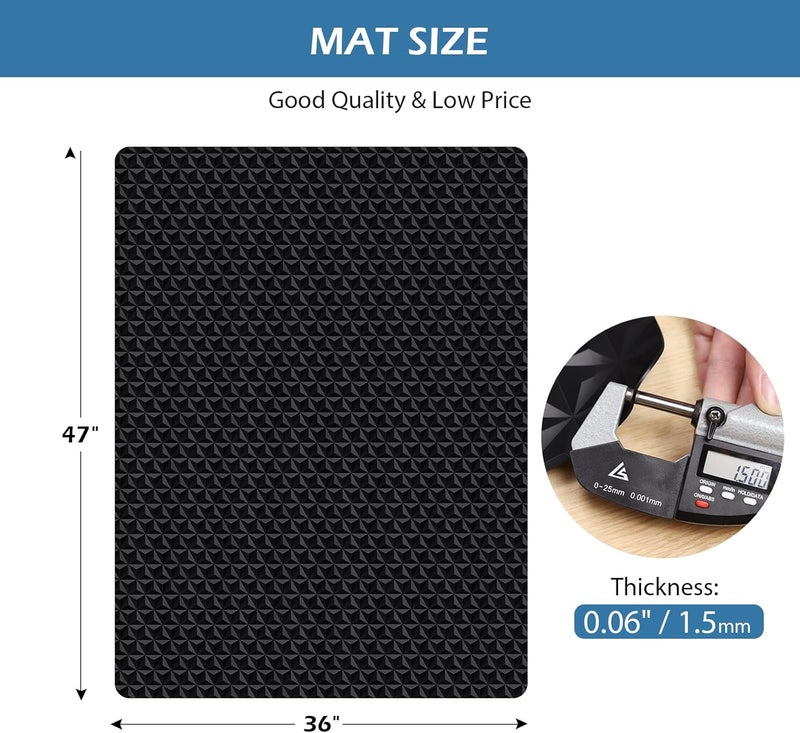 SALLOUS Chair Mat for Hard Floors, 47"x36" Office Chair Mat for Hardwood Floor, Multi-Purpose Hard Floor Protector Computer Desk Mat for Home Office, Non-Slip Vinyl Floor Mat for Gaming Chairs (Black) - Image 2
